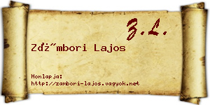 Zámbori Lajos névjegykártya