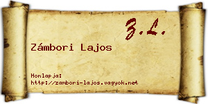 Zámbori Lajos névjegykártya