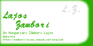 lajos zambori business card