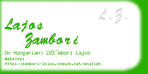 lajos zambori business card